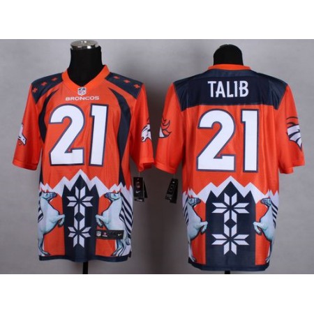 Nike Broncos #21 Aqib Talib Orange Men's Stitched NFL Elite Noble Fashion Jersey