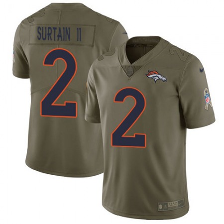 Nike Broncos #2 Patrick Surtain II Olive Men's Stitched NFL Limited 2017 Salute To Service Jersey