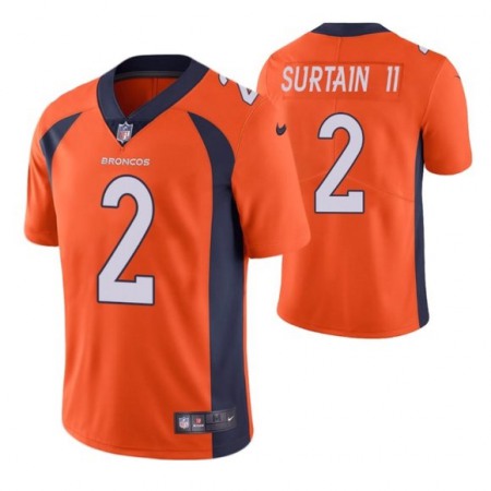 Nike Broncos #2 Patrick Surtain II Orange Team Color Men's Stitched NFL Vapor Untouchable Limited Jersey