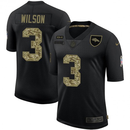 Denver Broncos #3 Russell Wilson Men's Nike 2020 Salute To Service Camo Limited NFL Jersey Black