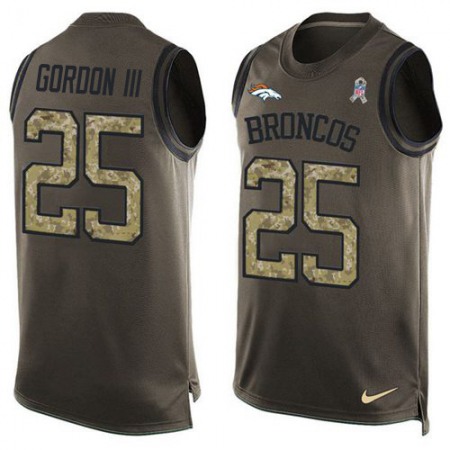 Nike Broncos #25 Melvin Gordon III Green Men's Stitched NFL Limited Salute To Service Tank Top Jersey