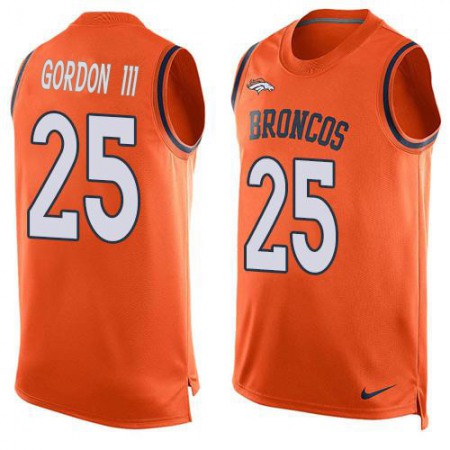 Nike Broncos #25 Melvin Gordon III Orange Team Color Men's Stitched NFL Limited Tank Top Jersey