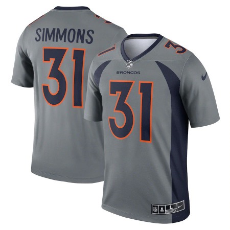 Denver Broncos #31 Justin Simmons Nike Men's Gray Inverted Legend Jersey