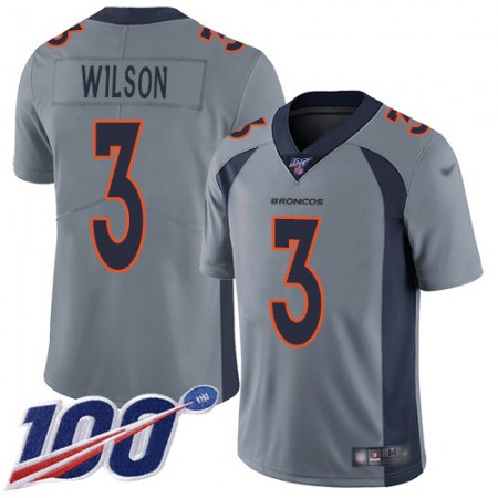 Nike Broncos #3 Russell Wilson Gray Men's Stitched NFL Limited Inverted Legend 100th Season Jersey