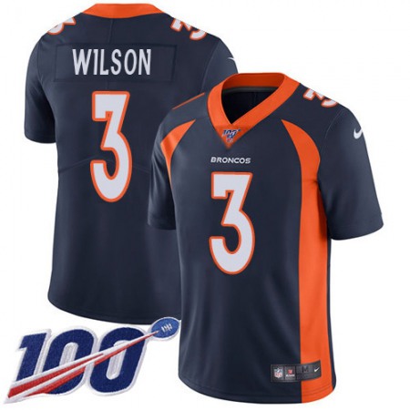 Nike Broncos #3 Russell Wilson Navy Blue Alternate Men's Stitched NFL 100th Season Vapor Untouchable Limited Jersey