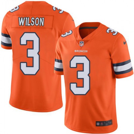 Nike Broncos #3 Russell Wilson Orange Men's Stitched NFL Limited Rush Jersey