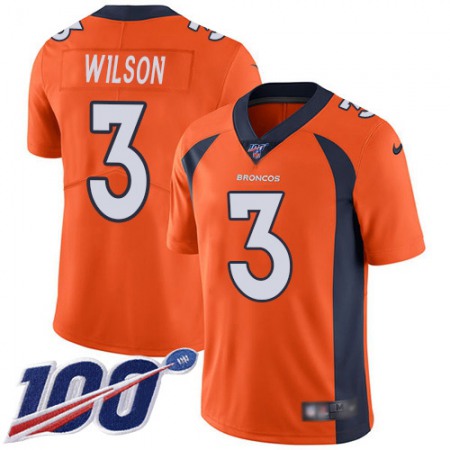 Nike Broncos #3 Russell Wilson Orange Team Color Men's Stitched NFL 100th Season Vapor Untouchable Limited Jersey