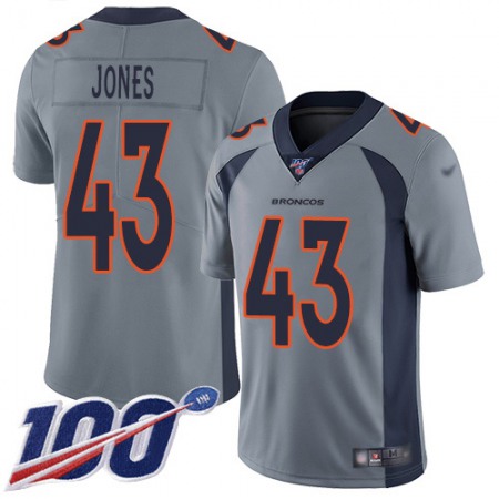 Nike Broncos #43 Joe Jones Gray Men's Stitched NFL Limited Inverted Legend 100th Season Jersey