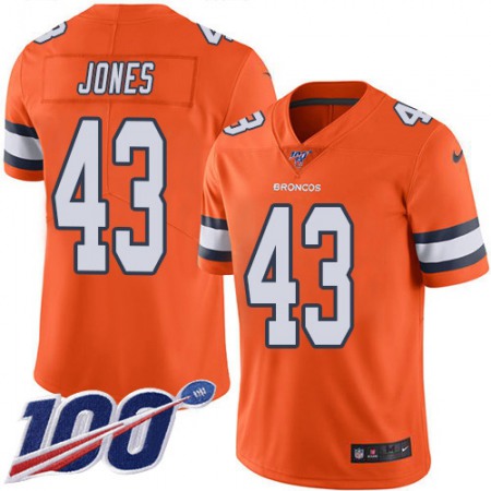 Nike Broncos #43 Joe Jones Orange Men's Stitched NFL Limited Rush 100th Season Jersey