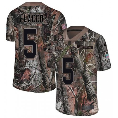 Nike Broncos #5 Joe Flacco Camo Men's Stitched NFL Limited Rush Realtree Jersey