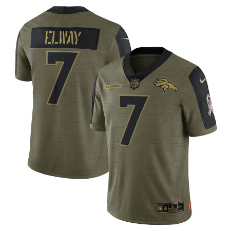 Denver Broncos #7 John Elway Olive Nike 2021 Salute To Service Limited Player Jersey