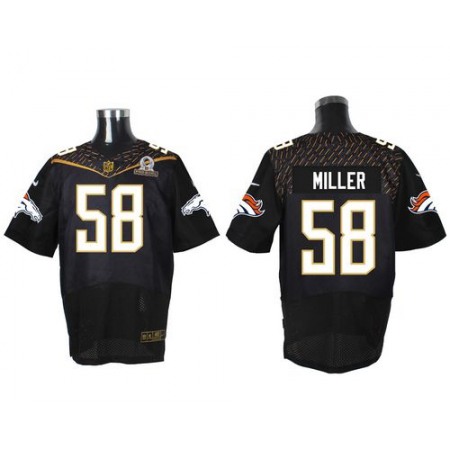 Nike Broncos #58 Von Miller Black 2016 Pro Bowl Men's Stitched NFL Elite Jersey