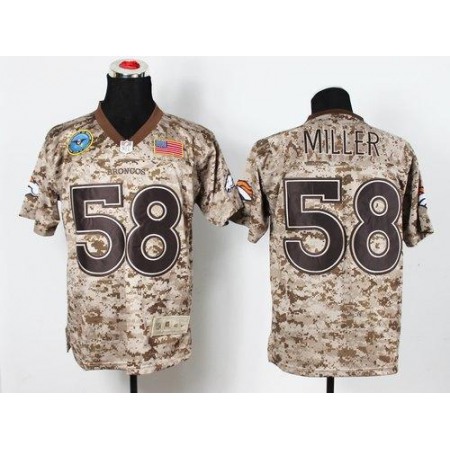 Nike Broncos #58 Von Miller Camo Men's Stitched NFL New Elite USMC Jersey