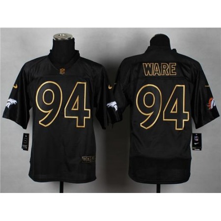 Nike Broncos #94 DeMarcus Ware Black Gold No. Fashion Men's Stitched NFL Elite Jersey