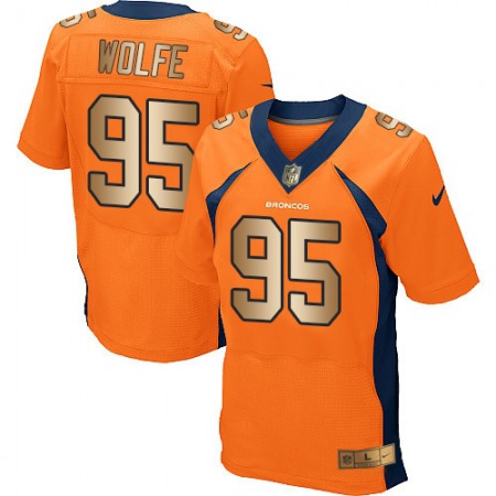 Nike Broncos #95 Derek Wolfe Orange Team Color Men's Stitched NFL New Elite Gold Jersey