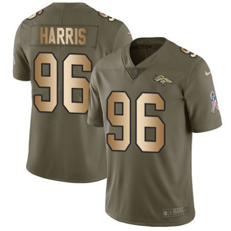 Nike Broncos #96 Shelby Harris Olive/Gold Men's Stitched NFL Limited 2017 Salute To Service Jersey