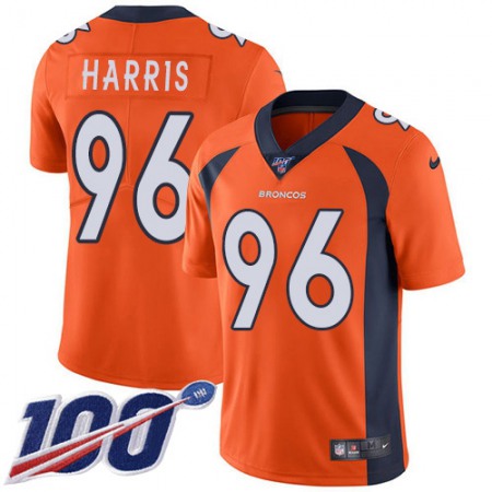 Nike Broncos #96 Shelby Harris Orange Team Color Men's Stitched NFL 100th Season Vapor Untouchable Limited Jersey