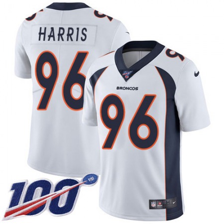 Nike Broncos #96 Shelby Harris White Men's Stitched NFL 100th Season Vapor Untouchable Limited Jersey