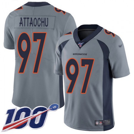 Nike Broncos #97 Jeremiah Attaochu Gray Men's Stitched NFL Limited Inverted Legend 100th Season Jersey