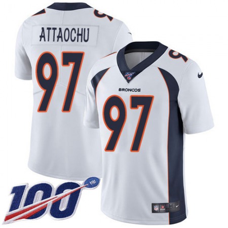 Nike Broncos #97 Jeremiah Attaochu White Men's Stitched NFL 100th Season Vapor Untouchable Limited Jersey