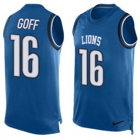 Detroit Lions #16 Jared Goff Blue Team Color Men's Stitched NFL Limited Tank Top Jersey