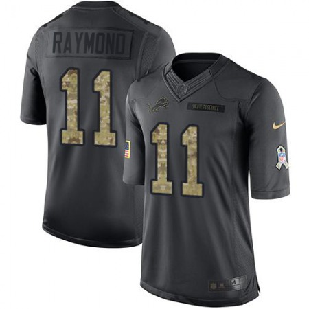 Nike Lions #11 Kalif Raymond Black Men's Stitched NFL Limited Rush Jersey