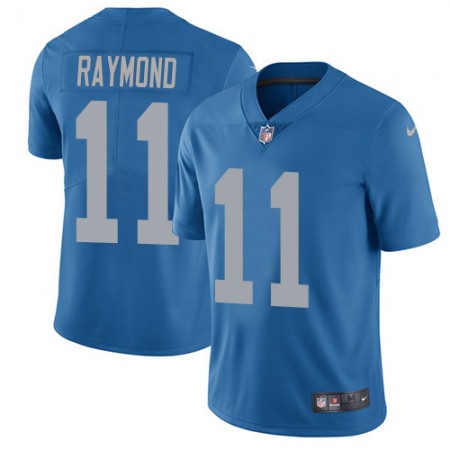 Nike Lions #11 Kalif Raymond Blue Throwback Men's Stitched NFL Vapor Untouchable Limited Jersey