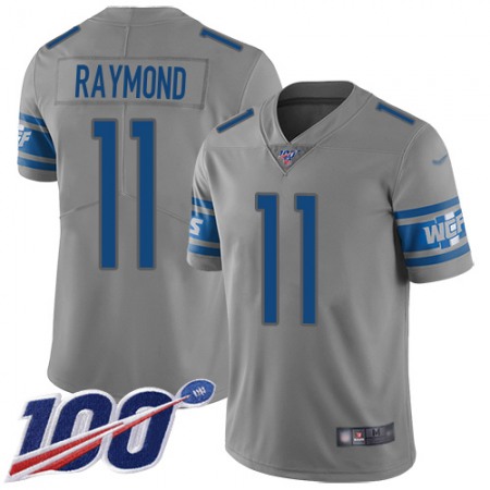 Nike Lions #11 Kalif Raymond Gray Men's Stitched NFL Limited Inverted Legend 100th Season Jersey