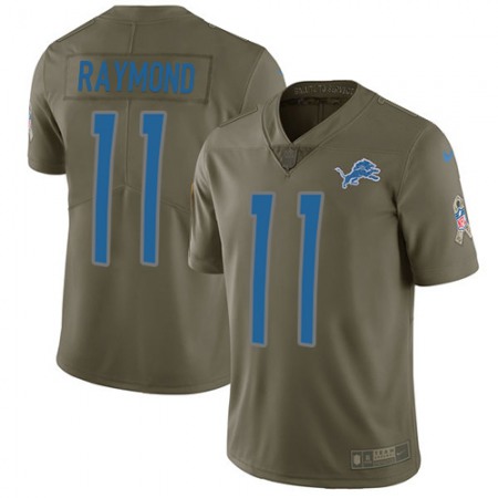 Nike Lions #11 Kalif Raymond Olive Men's Stitched NFL Limited 2017 Salute To Service Jersey