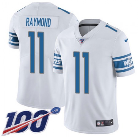 Nike Lions #11 Kalif Raymond White Men's Stitched NFL 100th Season Vapor Untouchable Limited Jersey