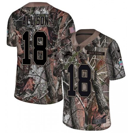 Nike Lions #18 Geronimo Allison Camo Men's Stitched NFL Limited Rush Realtree Jersey