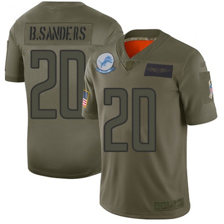 Nike Lions #20 Barry Sanders Camo Men's Stitched NFL Limited 2019 Salute To Service Jersey