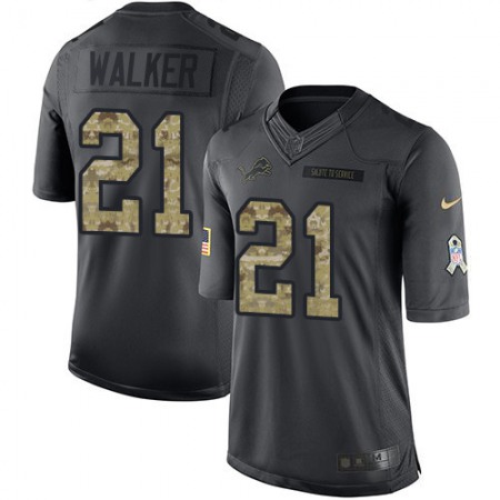 Nike Lions #21 Tracy Walker Black Men's Stitched NFL Limited 2016 Salute To Service Jersey