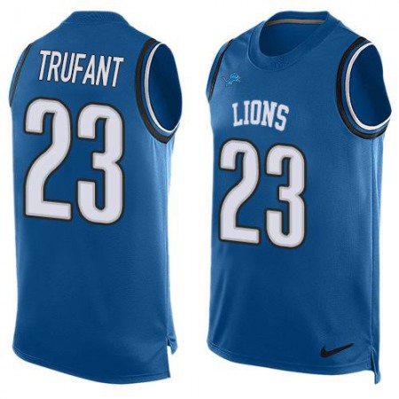 Nike Lions #23 Desmond Trufant Blue Team Color Men's Stitched NFL Limited Tank Top Jersey