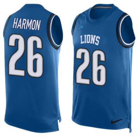 Nike Lions #26 Duron Harmon Blue Team Color Men's Stitched NFL Limited Tank Top Jersey