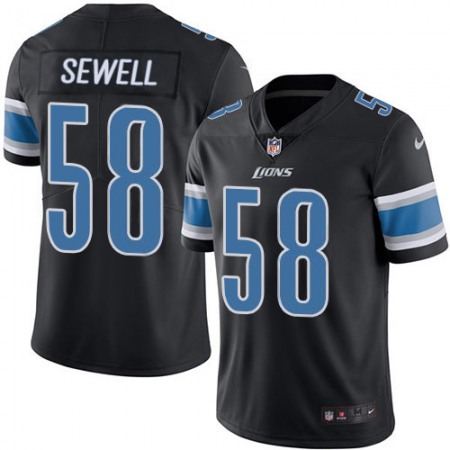 Detroit Lions #58 Penei Sewell Black Men's Stitched NFL Limited Rush Jersey
