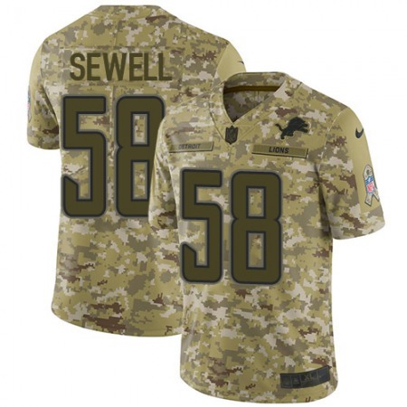 Detroit Lions #58 Penei Sewell Camo Men's Stitched NFL Limited 2018 Salute To Service Jersey