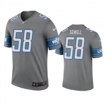 Detroit Lions #58 Penei Sewell Gray Men's Stitched NFL Limited Rush Jersey