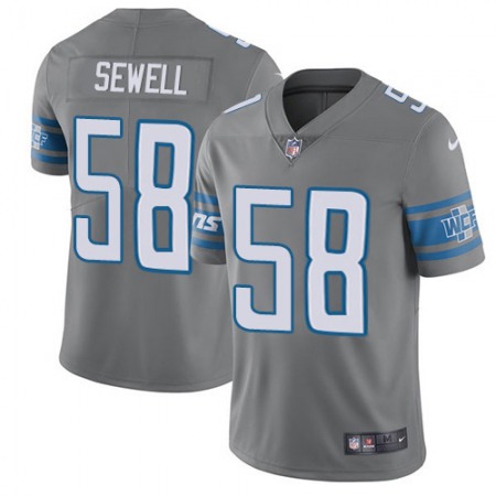 Detroit Lions #58 Penei Sewell Gray Men's Stitched NFL Limited Rush Jersey
