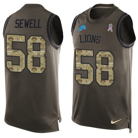 Detroit Lions #58 Penei Sewell Green Men's Stitched NFL Limited Salute To Service Tank Top Jersey
