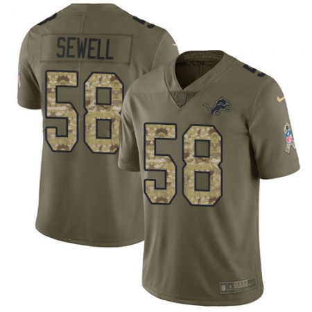 Detroit Lions #58 Penei Sewell Olive/Camo Men's Stitched NFL Limited 2017 Salute To Service Jersey