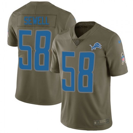 Detroit Lions #58 Penei Sewell Olive Men's Stitched NFL Limited 2017 Salute To Service Jersey