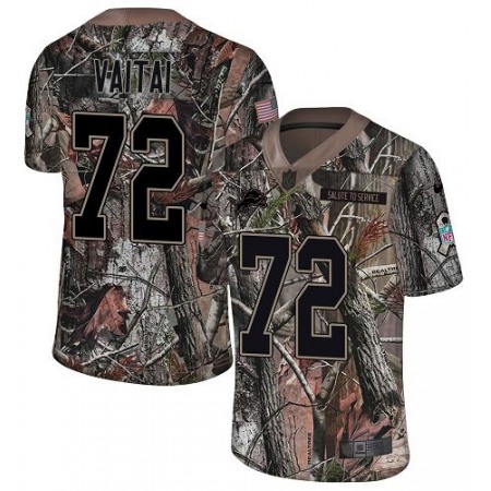 Nike Lions #72 Halapoulivaati Vaitai Camo Men's Stitched NFL Limited Rush Realtree Jersey