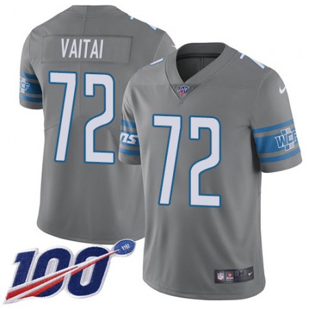 Nike Lions #72 Halapoulivaati Vaitai Gray Men's Stitched NFL Limited Rush 100th Season Jersey