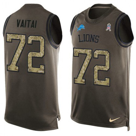 Nike Lions #72 Halapoulivaati Vaitai Green Men's Stitched NFL Limited Salute To Service Tank Top Jersey