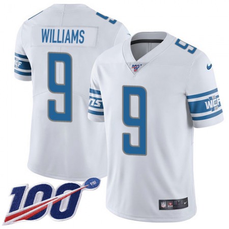 Nike Lions #9 Jameson Williams White Men's Stitched NFL 100th Season Vapor Untouchable Limited Jersey