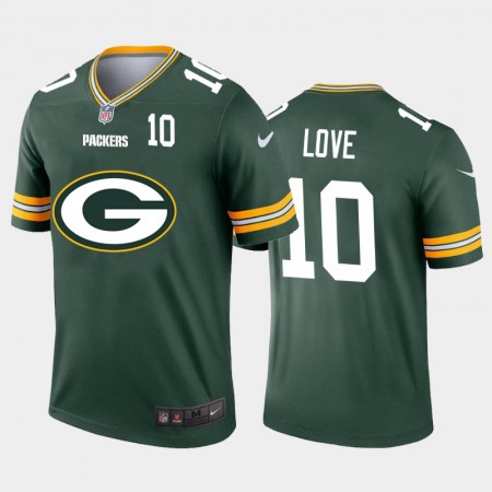 Green Bay Packers #10 Jordan Love Green Men's Nike Big Team Logo Player Vapor Limited NFL Jersey