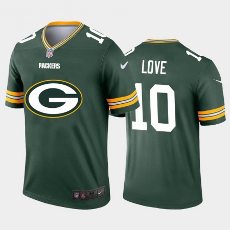 Green Bay Packers #10 Jordan Love Green Men's Nike Big Team Logo Vapor Limited NFL Jersey