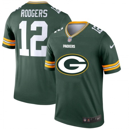 Green Bay Packers #12 Aaron Rodgers Green Men's Nike Big Team Logo Vapor Limited NFL Jersey