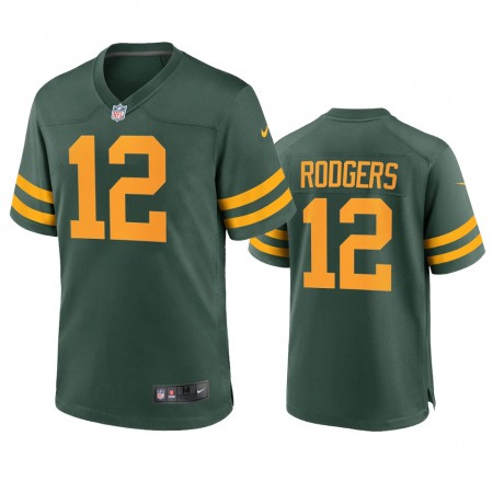 Green Bay Packers #12 Aaron Rodgers Men's Nike Alternate Game Player NFL Jersey - Green